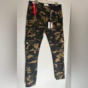 Camo Cargo Skinny Ankle Pants - Green Brown Black Women’s Size 16W